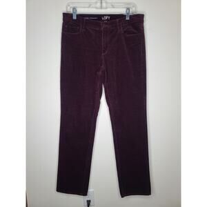 Ann Taylor Loft Modern Straight purple berry micro corduroy pants - 10 / 30